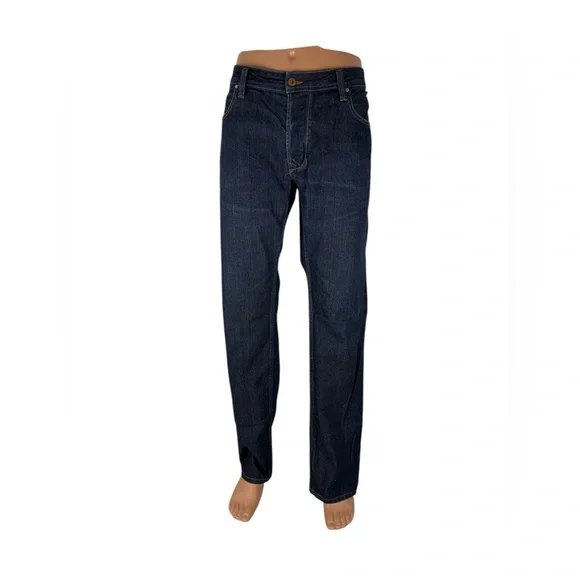 DIESEL Mens 38 X 32 Jeans Larkee Wash 0RUS7 Blue Regular Straight 100% Cotton